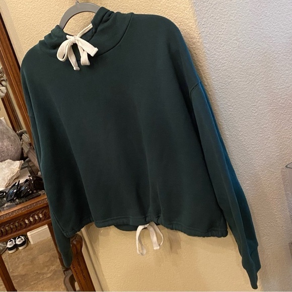 SKY AND SPARROW Women Dark Sage Green Hoodie Sweater Size Large - Picture 2 of 6